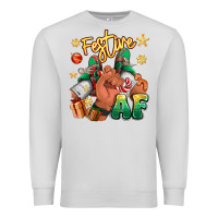Dove Grey festive af christmas black man sneakers Premium Sweatshirt - RanaPortraitStore