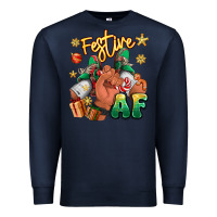 Navy festive af christmas black man sneakers Premium Sweatshirt - RanaPortraitStore