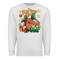 Festive Af Christmas Black Man Sneakers Premium Sweatshirt | Teevron