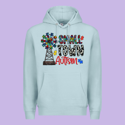 Small Town Autism Premium Hoodie Designed By Cowhidedigitalart