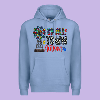 Small Town Autism Premium Hoodie Designed By Cowhidedigitalart