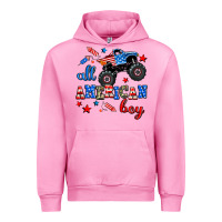 Fuchsia Pink all american boy  monsterr truck Urban Hoodie - AdoDesignShop