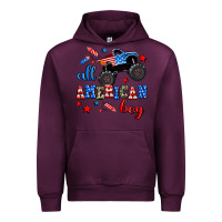 Mauve Wine all american boy  monsterr truck Urban Hoodie - AdoDesignShop
