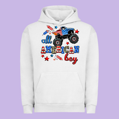All American Boy  Monsterr Truck Urban Hoodie Designed By Adodesignshop