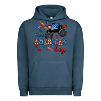 Pigment Midnight Navy all american boy  monsterr truck Urban Hoodie - AdoDesignShop