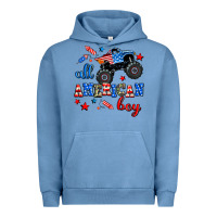 Pigment Pebble Blue all american boy  monsterr truck Urban Hoodie - AdoDesignShop