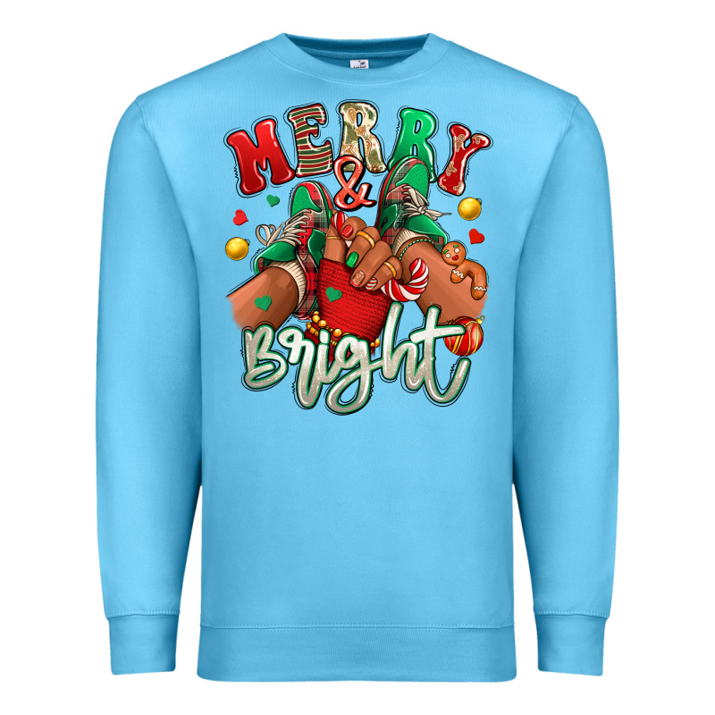 Merry And Bright Black Kid Sneakers Premium Sweatshirt by RanaPortraitStore | Teevron