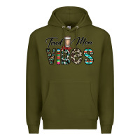 Army Green tired mom vibes Premium Hoodie - CowhideDigitalArt