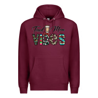 Burgundy tired mom vibes Premium Hoodie - CowhideDigitalArt