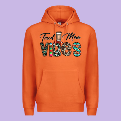 Tired Mom Vibes Premium Hoodie Designed By Cowhidedigitalart