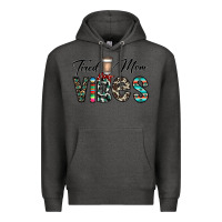 Charcoal Heather tired mom vibes Premium Hoodie - CowhideDigitalArt