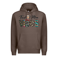 Coffee tired mom vibes Premium Hoodie - CowhideDigitalArt