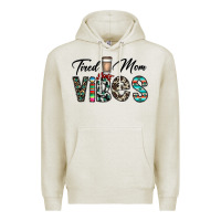 Oatmeal Heather tired mom vibes Premium Hoodie - CowhideDigitalArt