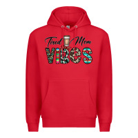 Red tired mom vibes Premium Hoodie - CowhideDigitalArt