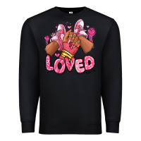 Black loved valentine's day afro girl sneakers Premium Sweatshirt - RanaPortraitStore