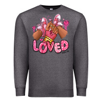 Charcoal Heather loved valentine's day afro girl sneakers Premium Sweatshirt - RanaPortraitStore