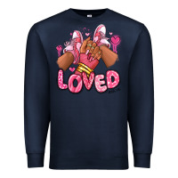 Navy loved valentine's day afro girl sneakers Premium Sweatshirt - RanaPortraitStore