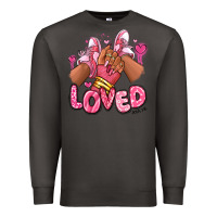 Loved Valentine's Day Afro Girl Sneakers Premium Sweatshirt | Teevron