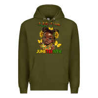 Army Green little miss juneteenth Premium Hoodie - HRA Design Shop