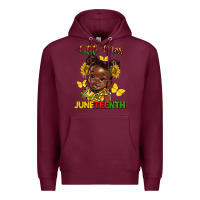 Burgundy little miss juneteenth Premium Hoodie - HRA Design Shop