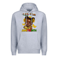 Heather Grey little miss juneteenth Premium Hoodie - HRA Design Shop