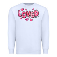 White loved valentines day Premium Sweatshirt - RanaPortraitStore