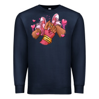 Navy valentines day afro girl sneakers Premium Sweatshirt - RanaPortraitStore