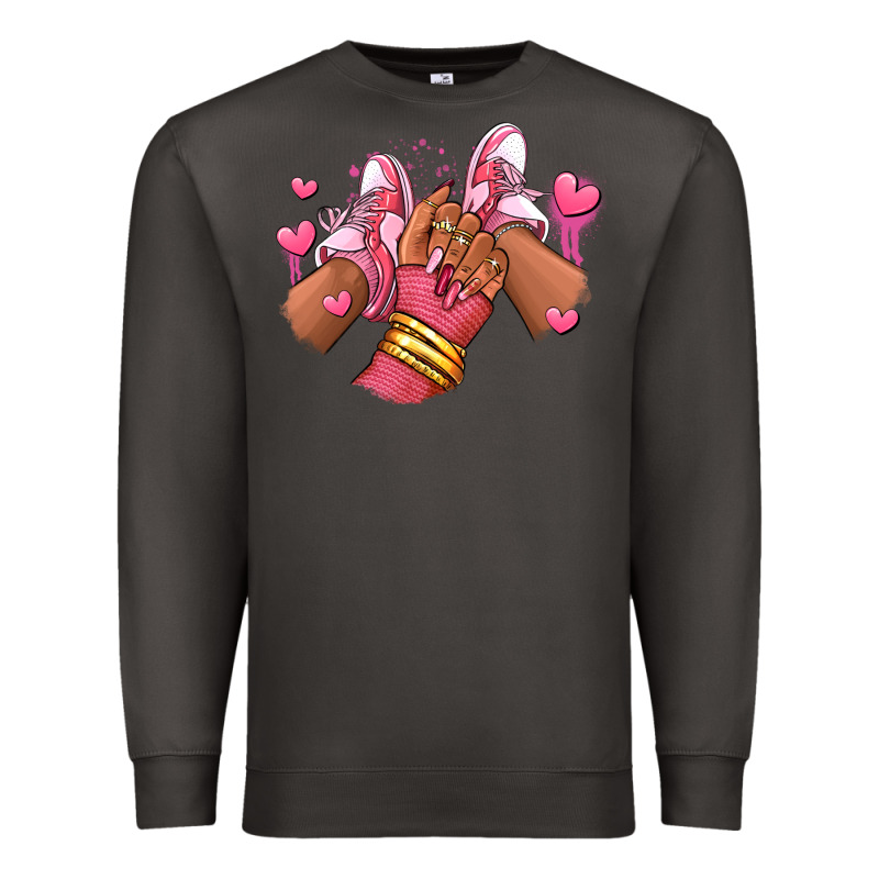 Valentines Day Afro Girl Sneakers Premium Sweatshirt by RanaPortraitStore | Teevron