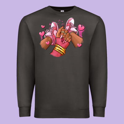 Premium Sweatshirt valentines day afro girl sneakers