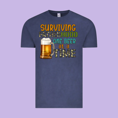 Surviving Fatherhood One Beer At A  Time Vintage Tee Designed By Artiststas