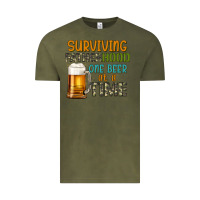Vintage Olive surviving fatherhood one beer at a  time Vintage Tee - Artiststas