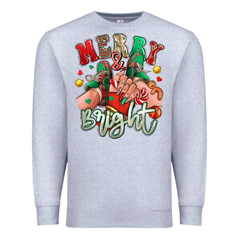 Merry And Bright Caucasian Girl Sneakers Premium Sweatshirt by RanaPortraitStore | Teevron