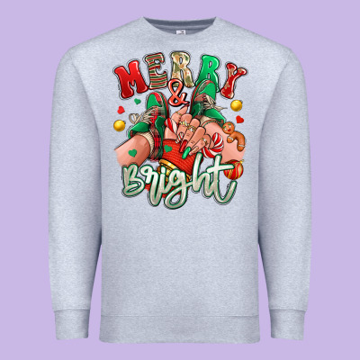 Premium Sweatshirt merry and bright caucasian girl sneakers