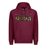 Burgundy boy mama Premium Hoodie - CowhideDigitalArt