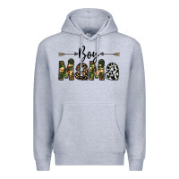 Heather Grey boy mama Premium Hoodie - CowhideDigitalArt
