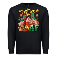 Black festive af christmas caucasian girl sneakers Premium Sweatshirt - RanaPortraitStore
