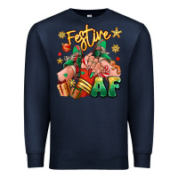 Navy festive af christmas caucasian girl sneakers Premium Sweatshirt - RanaPortraitStore