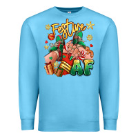 Ocean Blue festive af christmas caucasian girl sneakers Premium Sweatshirt - RanaPortraitStore