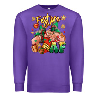 Purple festive af christmas caucasian girl sneakers Premium Sweatshirt - RanaPortraitStore