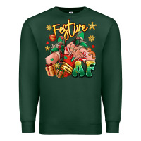 Sports Green festive af christmas caucasian girl sneakers Premium Sweatshirt - RanaPortraitStore
