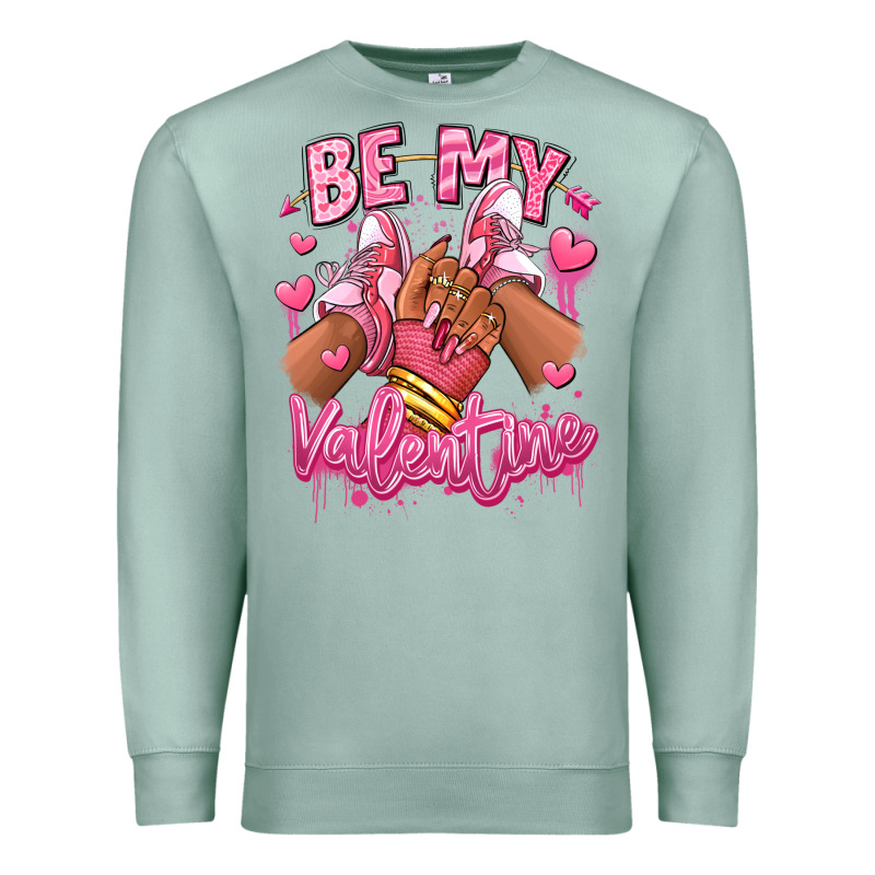 Be My Valentine Afro Girl Sneakers Premium Sweatshirt by RanaPortraitStore | Teevron