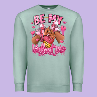 Premium Sweatshirt be my valentine afro girl sneakers