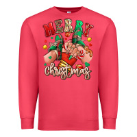 Cardinal Merry Christmas Caucasian girl sneakers Premium Sweatshirt - RanaPortraitStore