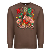 Chestnut Merry Christmas Caucasian girl sneakers Premium Sweatshirt - RanaPortraitStore