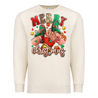 Sandshell Merry Christmas Caucasian girl sneakers Premium Sweatshirt - RanaPortraitStore