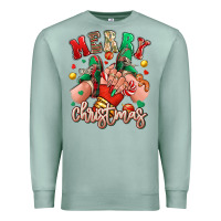 Seafoam Merry Christmas Caucasian girl sneakers Premium Sweatshirt - RanaPortraitStore