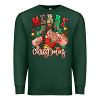Sports Green Merry Christmas Caucasian girl sneakers Premium Sweatshirt - RanaPortraitStore