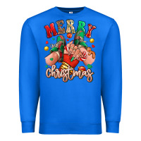 True Royal Merry Christmas Caucasian girl sneakers Premium Sweatshirt - RanaPortraitStore