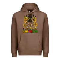 Chestnut celebrate juneteenth black woman bun Premium Hoodie - HRA Design Shop