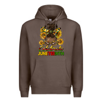 Coffee celebrate juneteenth black woman bun Premium Hoodie - HRA Design Shop